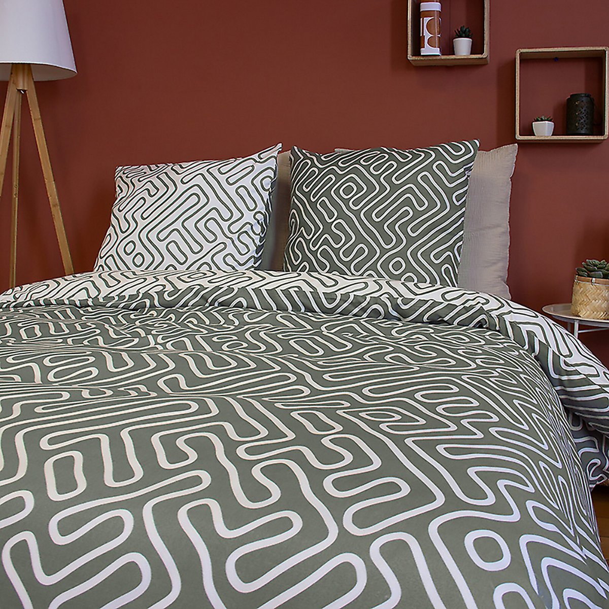 Parure de lit - housse de couette avec taies en microfibre multicolore, EDEN