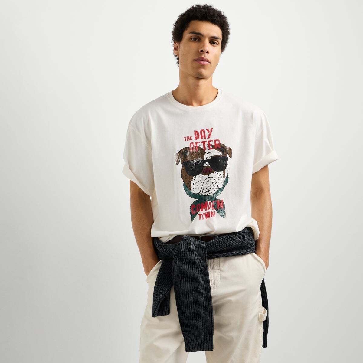 T-Shirt À Imprimé Graphique Coupe Casual blanc cassé, PEPE JEANS