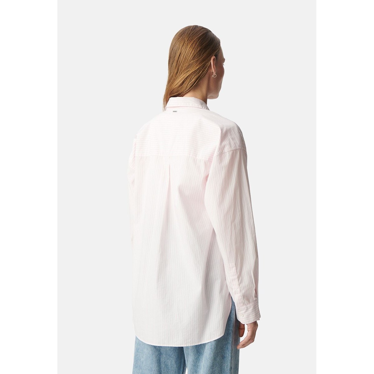 Striped Loose Fit Shirt with Long Sleeves pale pink, IKKS