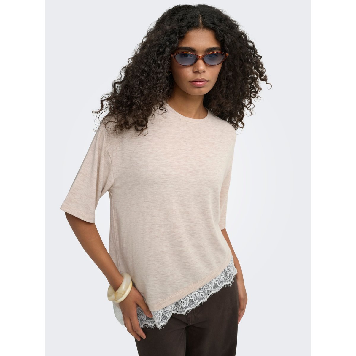 T-Shirt oatmeal, ONLY