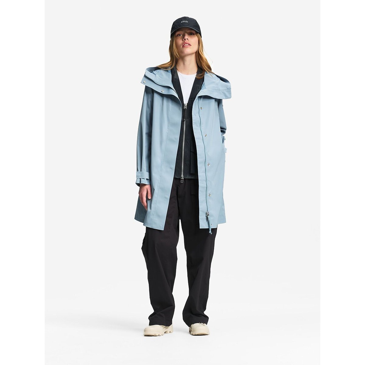 Parka longue MTD®, à capuche bleu gris, AIGLE