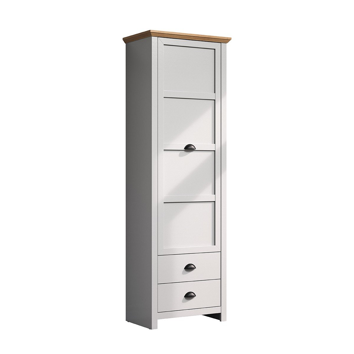 Armoire d'entrée 1 porte et 2 tiroirs L65 cm - LANDSIDE gris clair, CALICOSY
