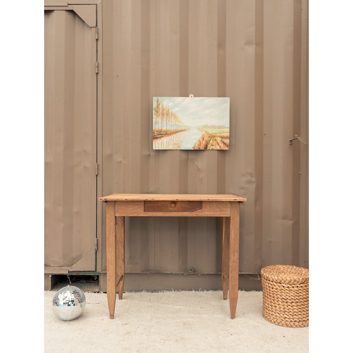 Bureau en chêne Edouard N°1086 - Bon état bois clair, DEBONGOUT