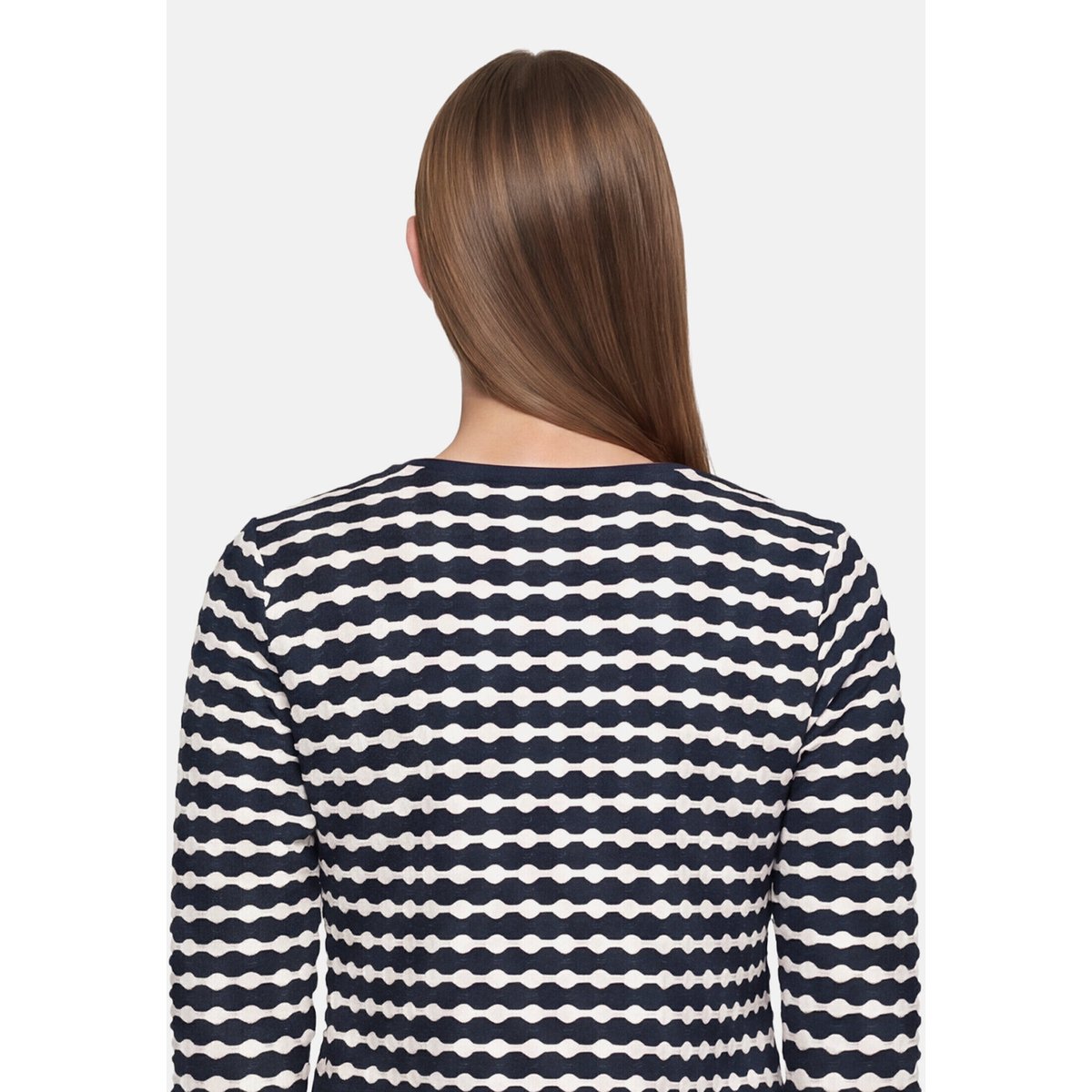 T-shirt basique à encolure ronde bleu/blanc, BETTY BARCLAY