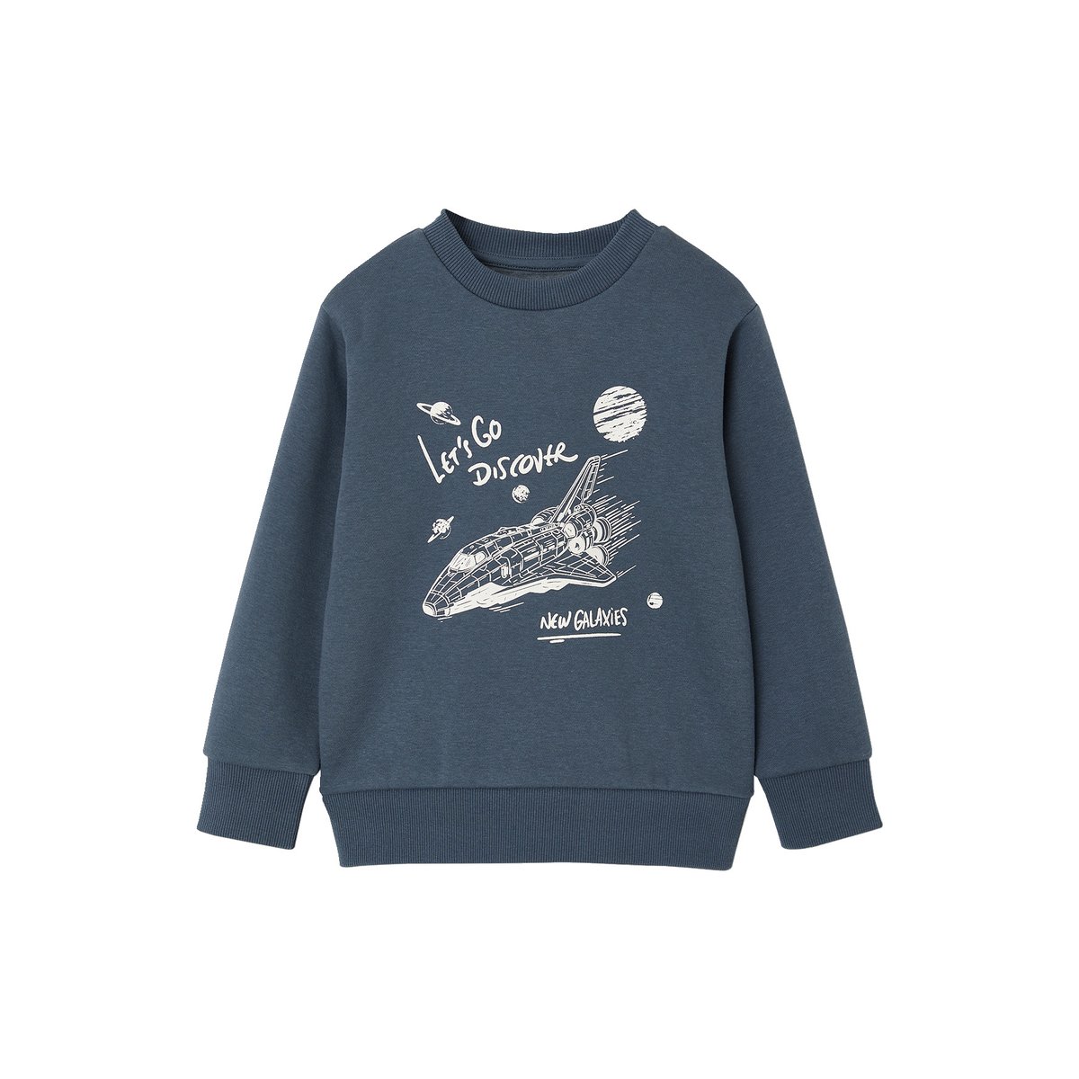 Sweat col rond manches longues bleu nuit, VERTBAUDET