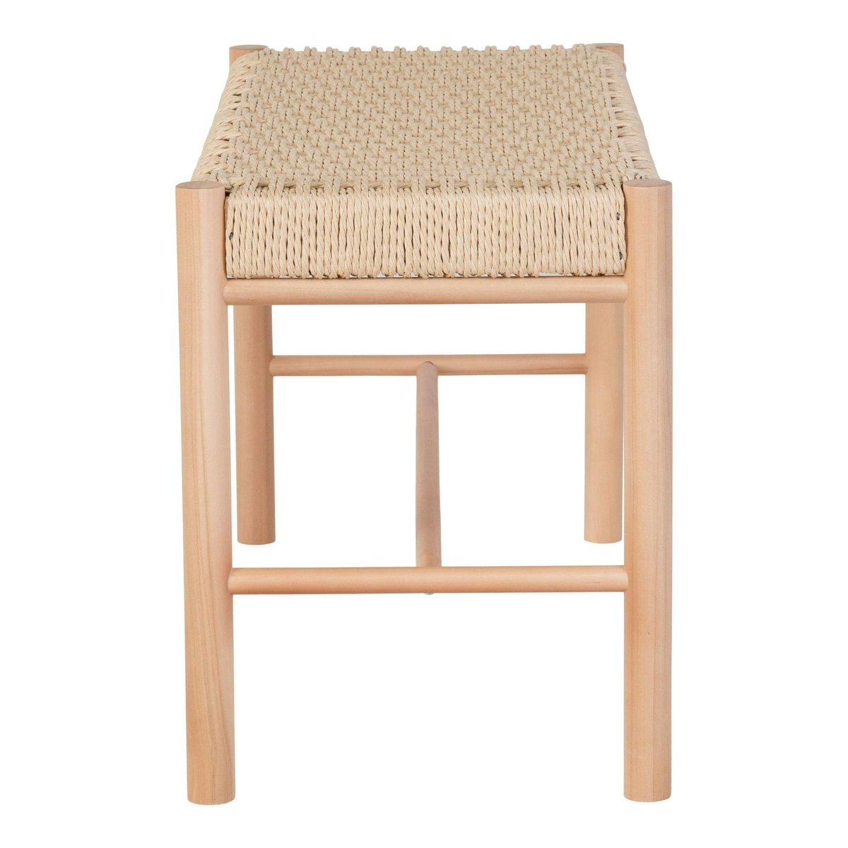Banc en bois blond et corde tressée BRUGES bois naturel, PIER IMPORT