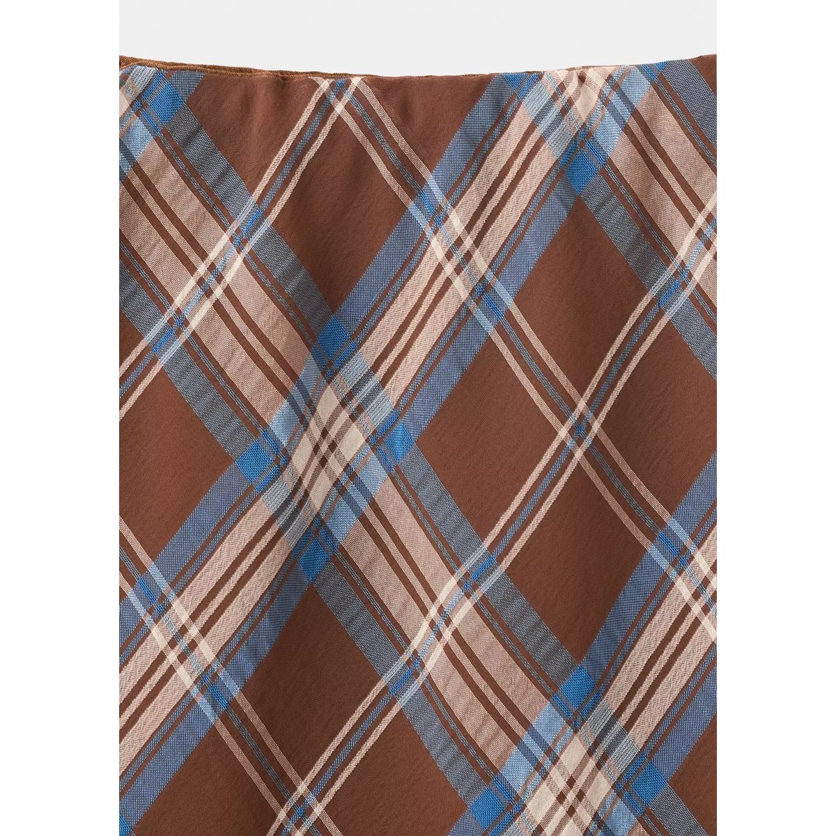 Jupe midi carreaux marron, MANGO