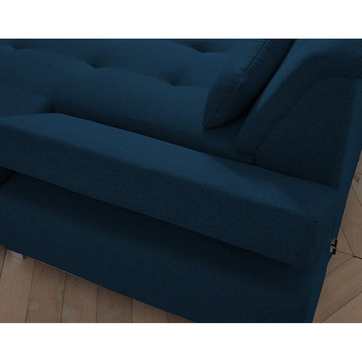 Canapé panoramique angle gauche 7pl XXL, VERMONT bleu pétrole, BEST MOBILIER