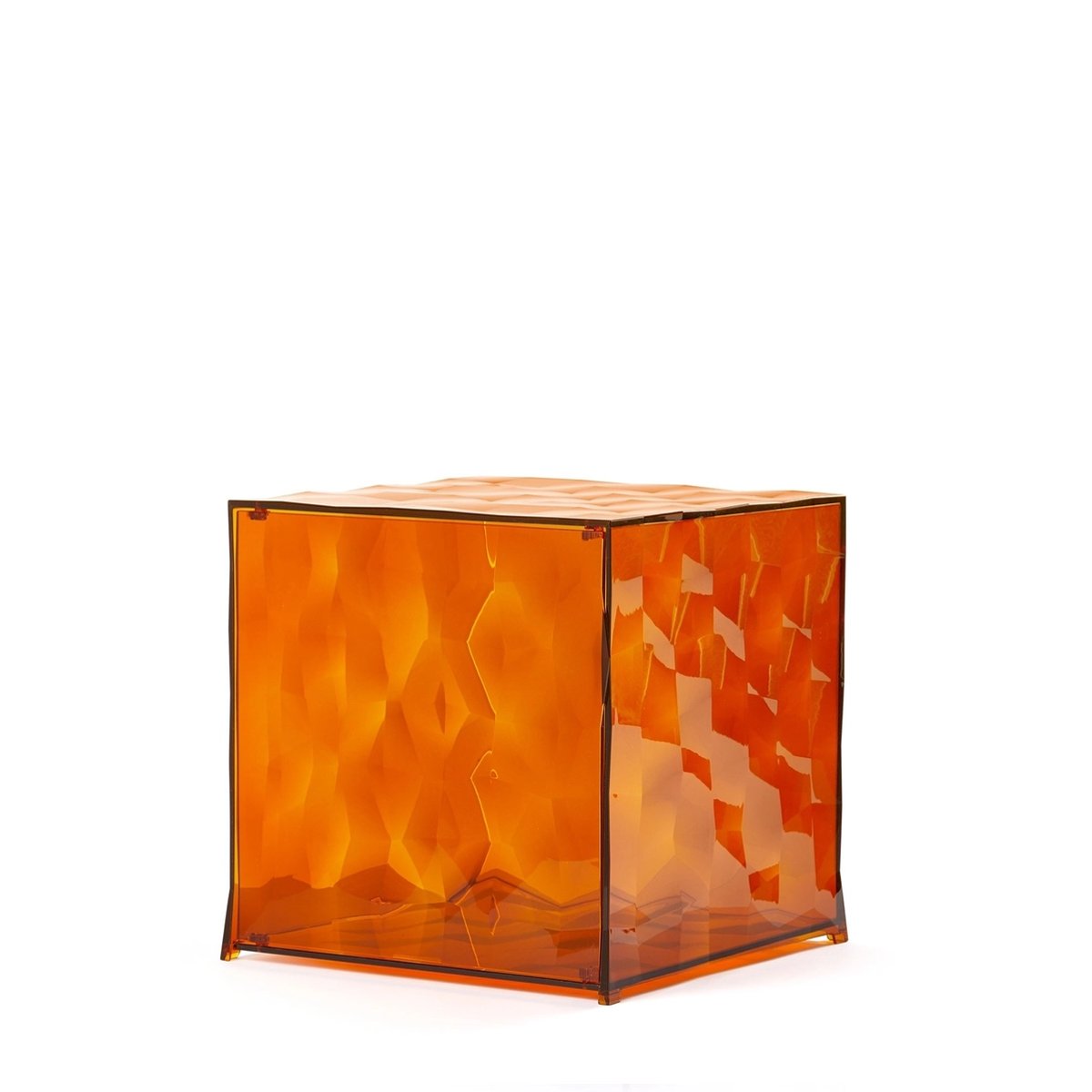 Table d'appoint en plastique avec porte OPTIC ambre, KARTELL