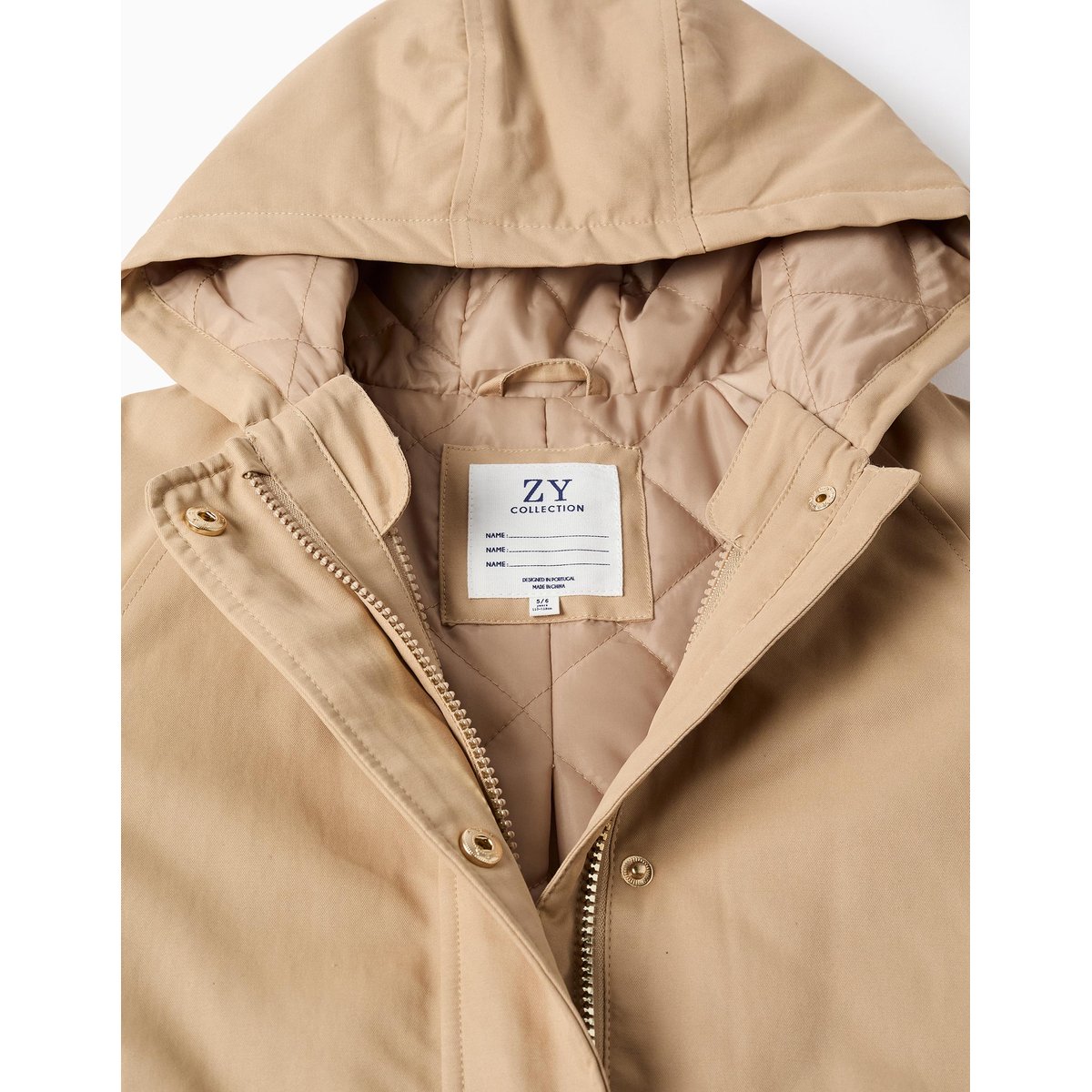 Parka 3-en-1 rembourrée avec capuche beige clair, ZIPPY