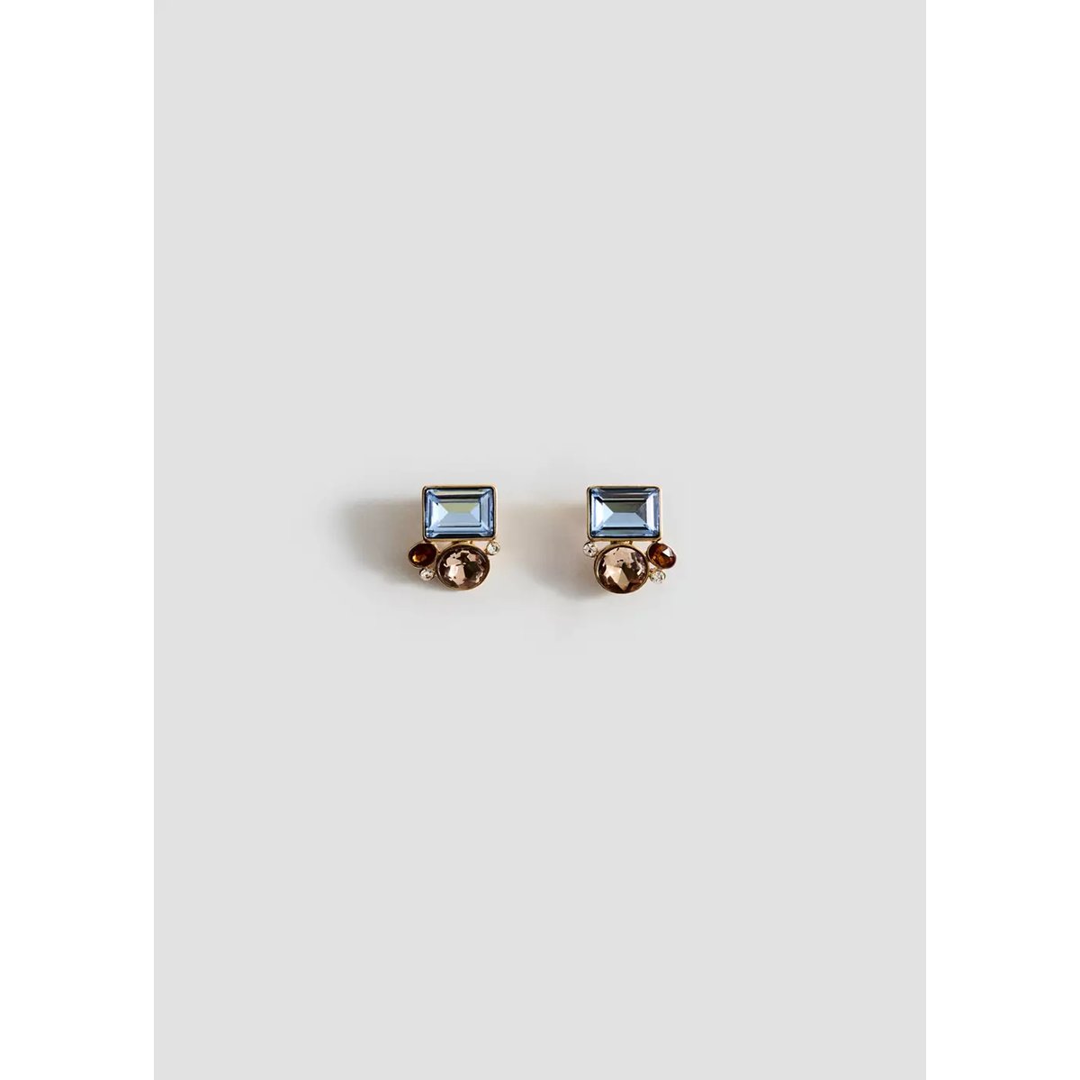 Boucles d'oreilles cristaux combinés or, MANGO