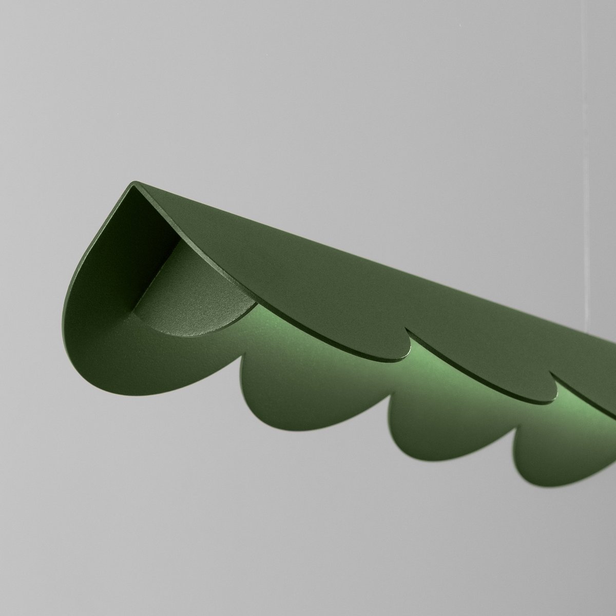 Suspension Aluminium Vert Olive LED 1 Biscuit vert olive, EDEN