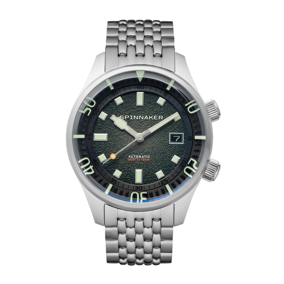 Montre Analogique  BRADNER argenté vert ombré argenté, SPINNAKER