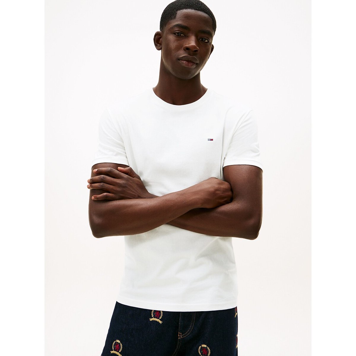 Lot de 3 t-shirts manches courtes noir + ecru + kaki, TOMMY JEANS
