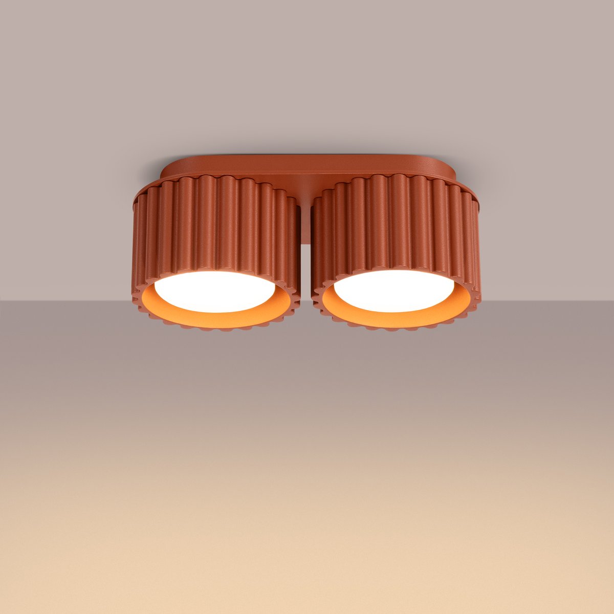 Plafonnier Aluminium Ocre Rouge Gx53 2 Aura rouge, EDEN