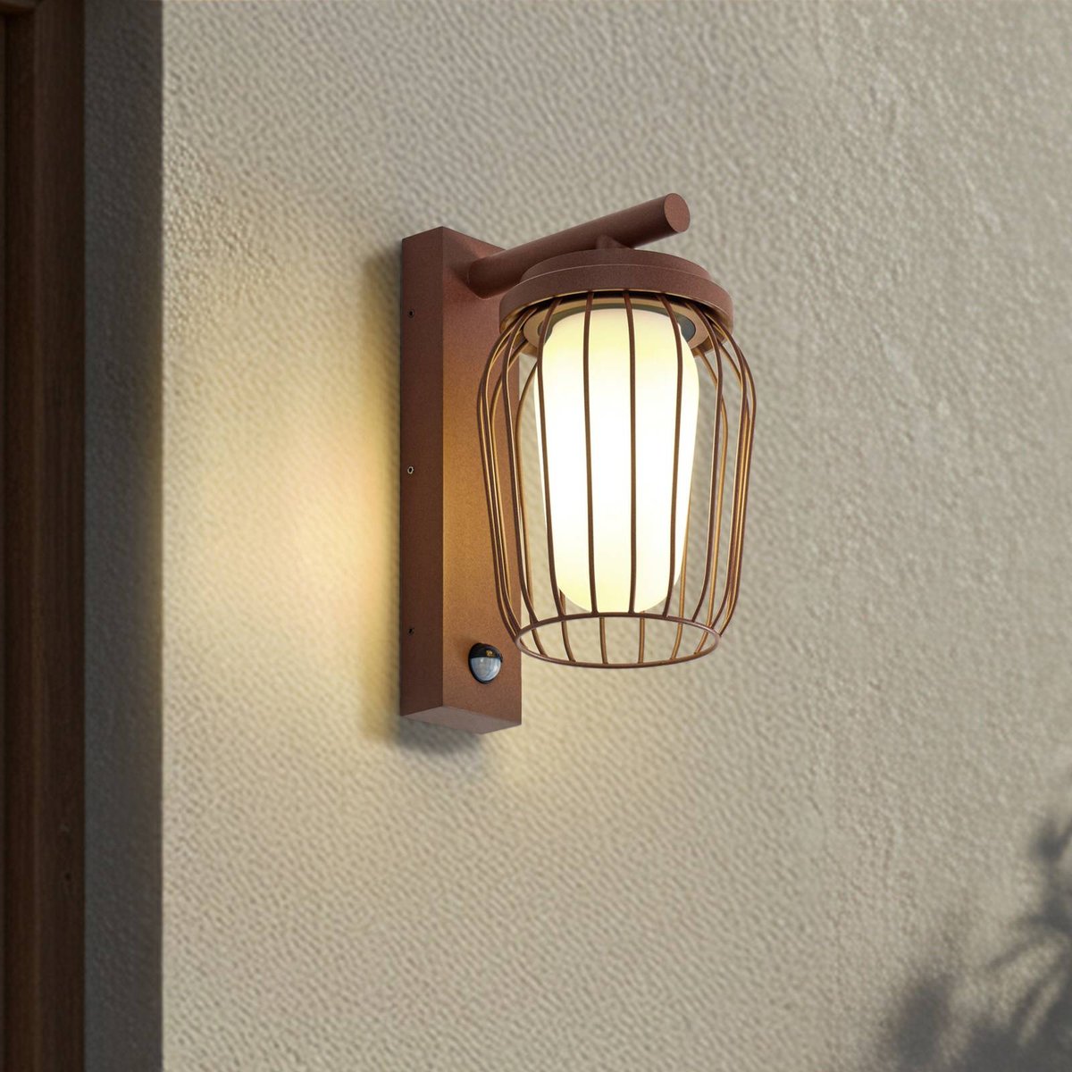 Applique extérieure en aluminium moderne rouille, blanc, LUCANDE