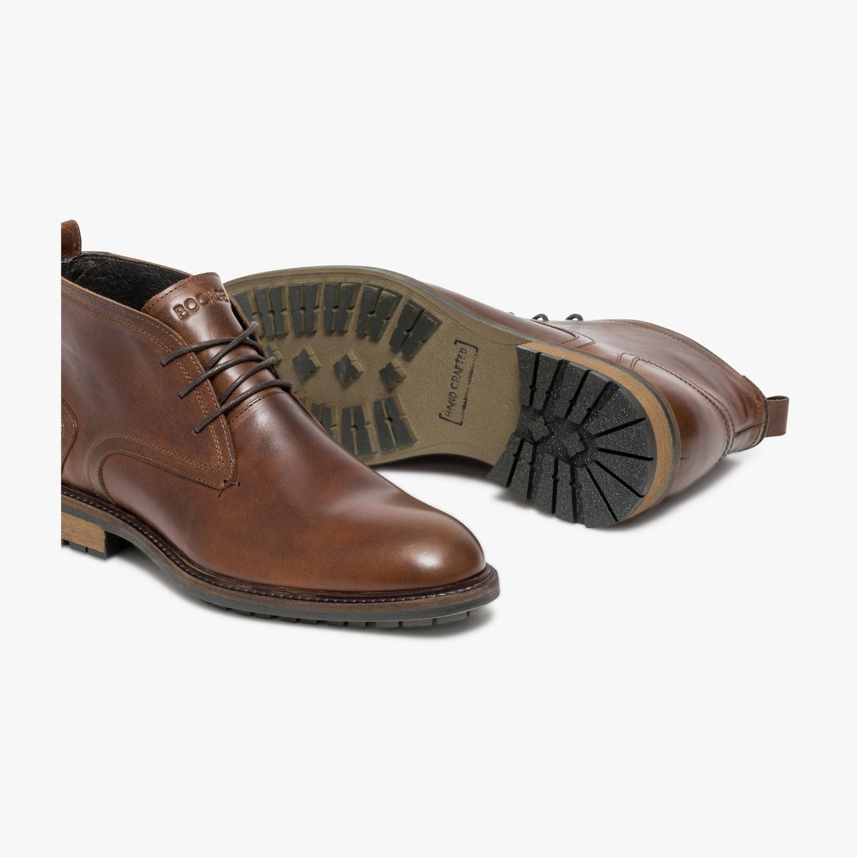 Boots À Talon en cuir CHESTER cognac cognac vintage, BOCAGE