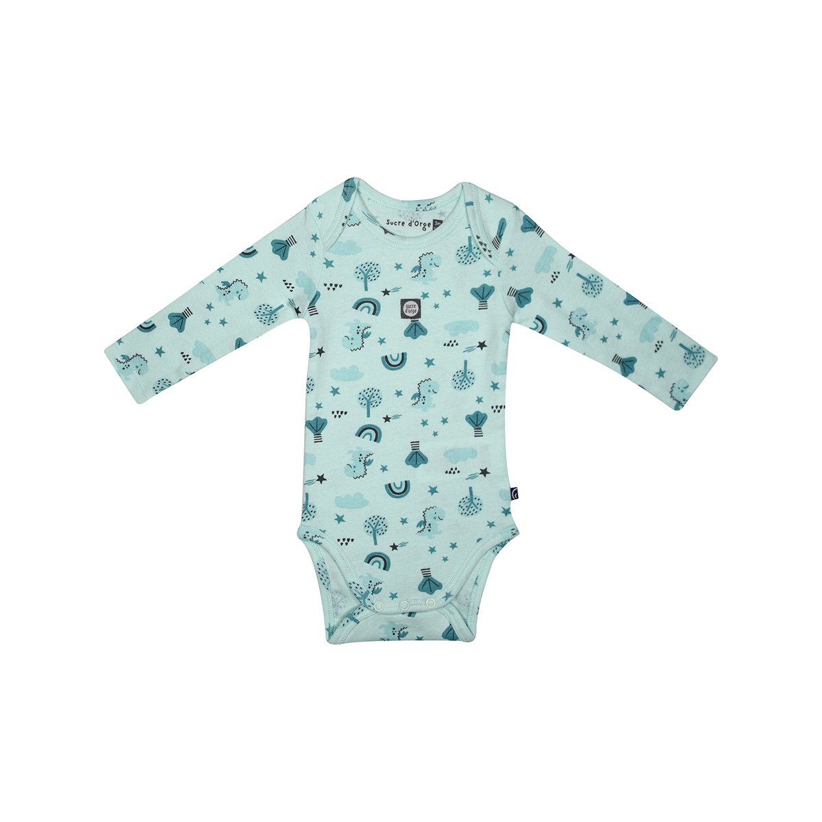 Lot de 3 bodies ider manches longues bebe vert, SUCRE D'ORGE