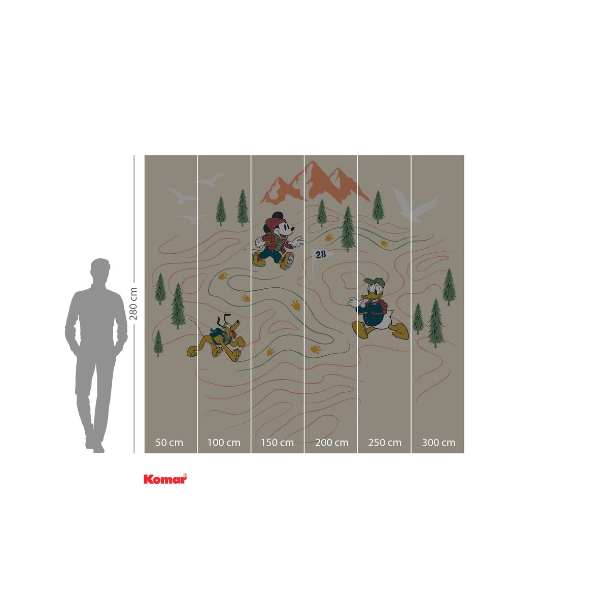 Papier peint Komar - Mickey Meets the Mountain - 300 x 280 cm multicolore, HEXOA