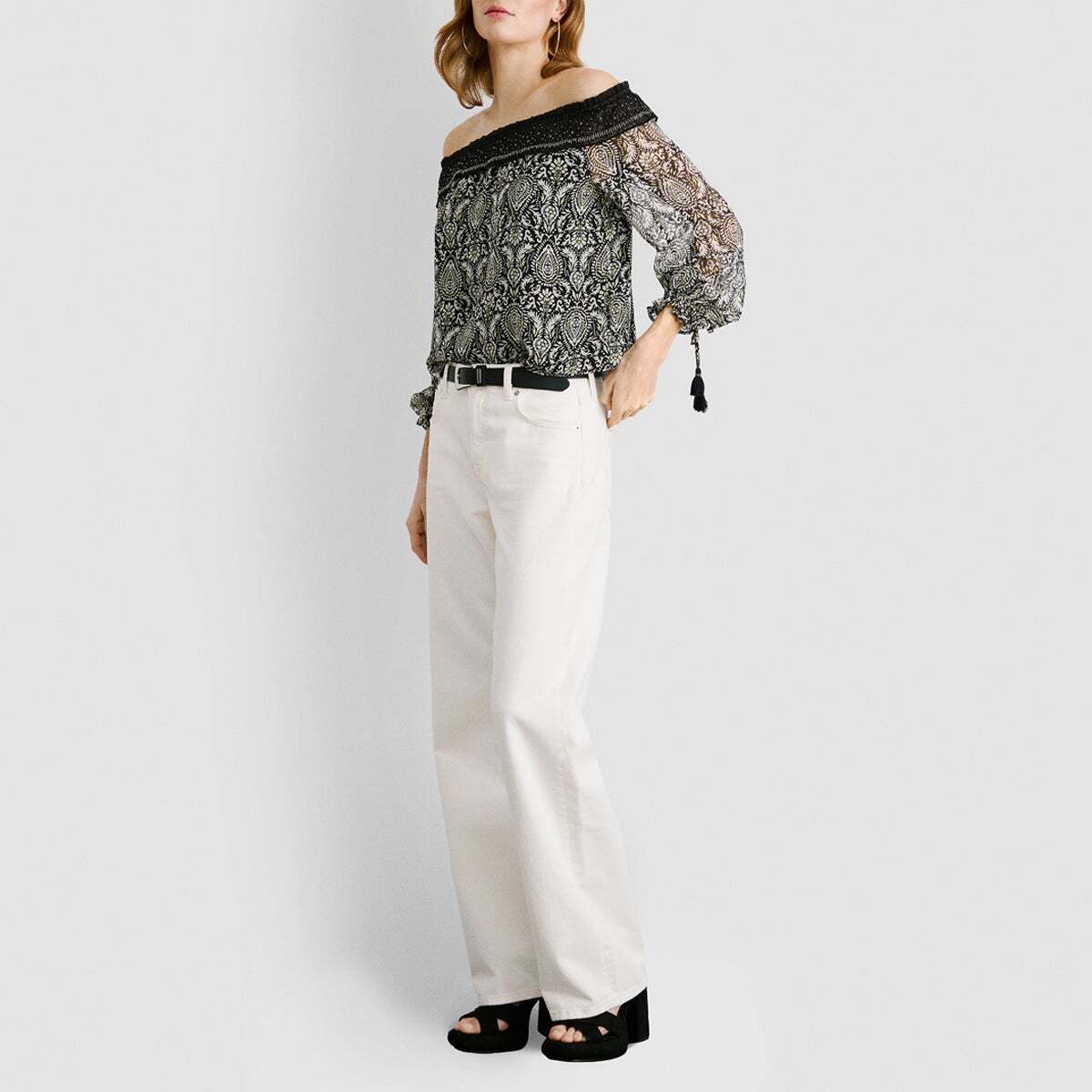 Blouse À Imprimé Paisley En Mousseline noir, PEPE JEANS