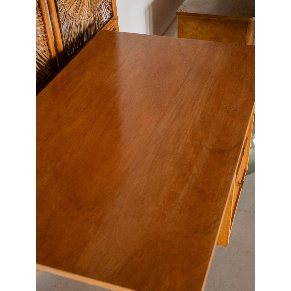 Bureau au style scandinave Yvan N°556 - Bon état bois clair, DEBONGOUT