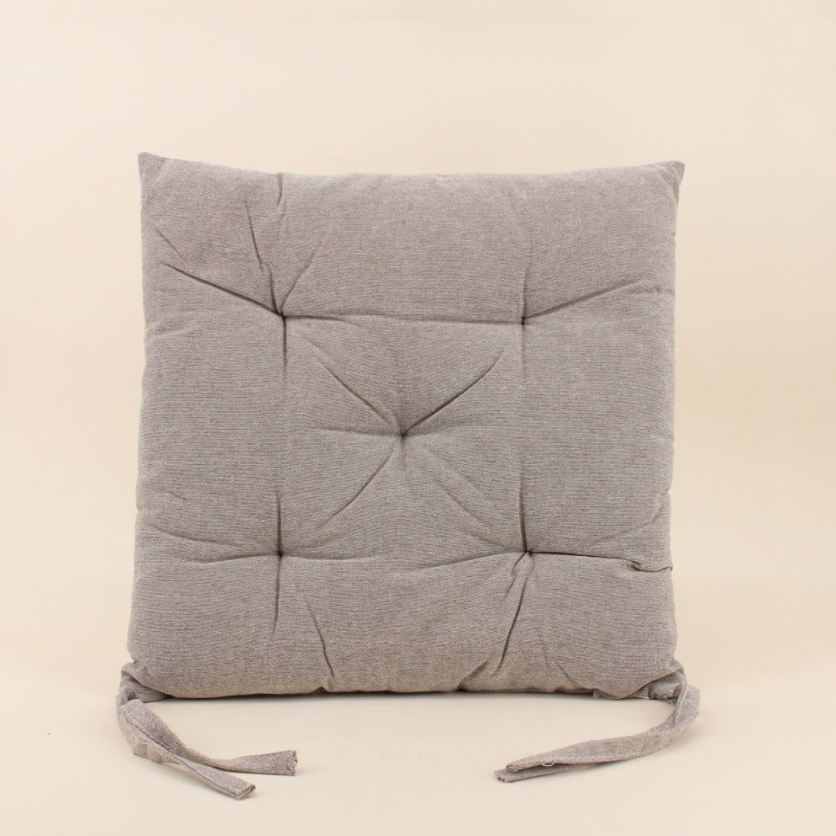 Lot de 4 galettes de chaise capitonnée taupe, ORNAMI
