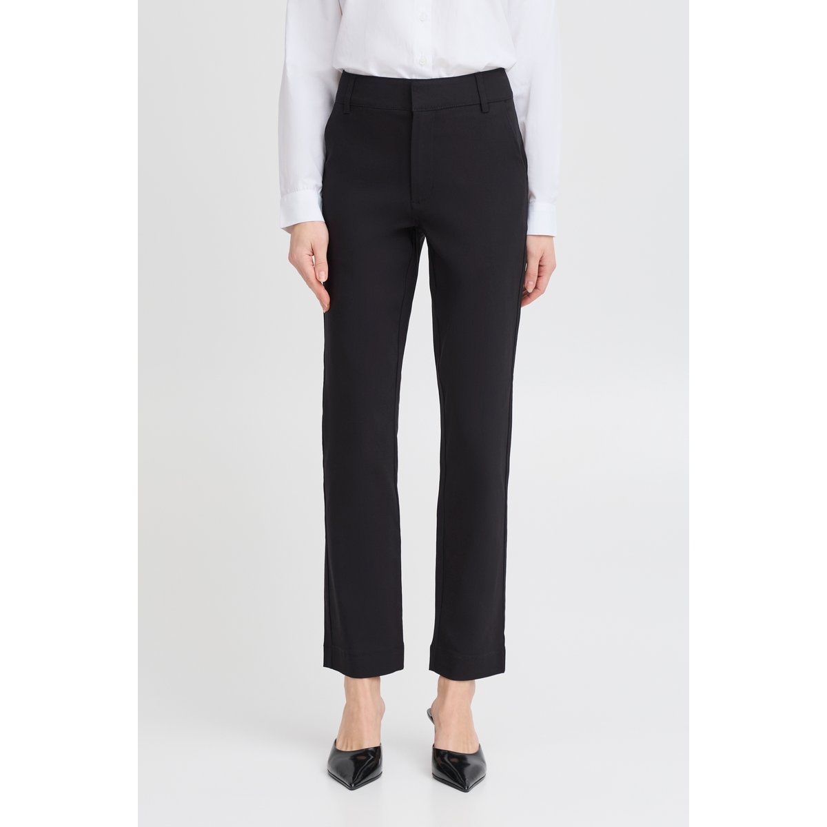 Pantalon coupe droite, longueur cheville noir, B.YOUNG