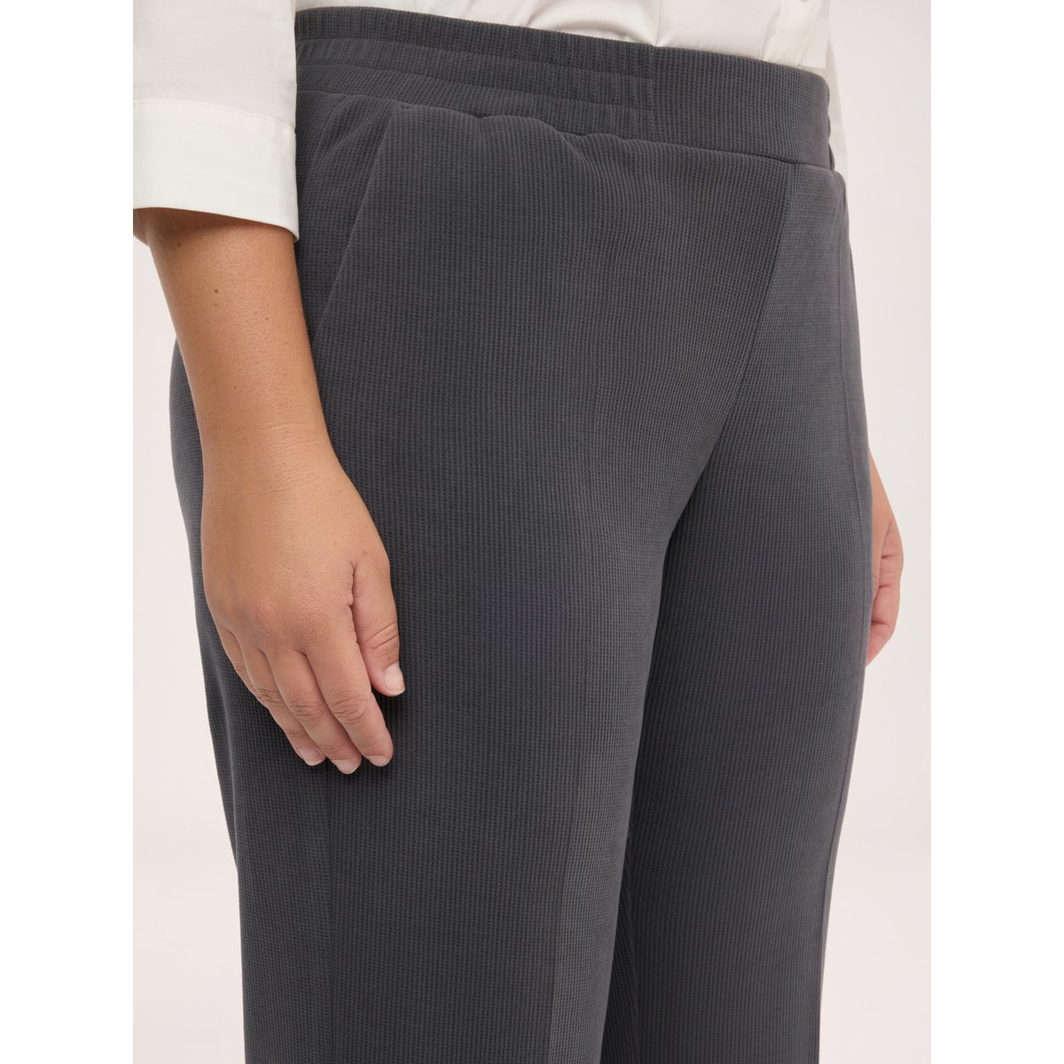 Pantalon en velours côtelé gris, FIORELLA RUBINO
