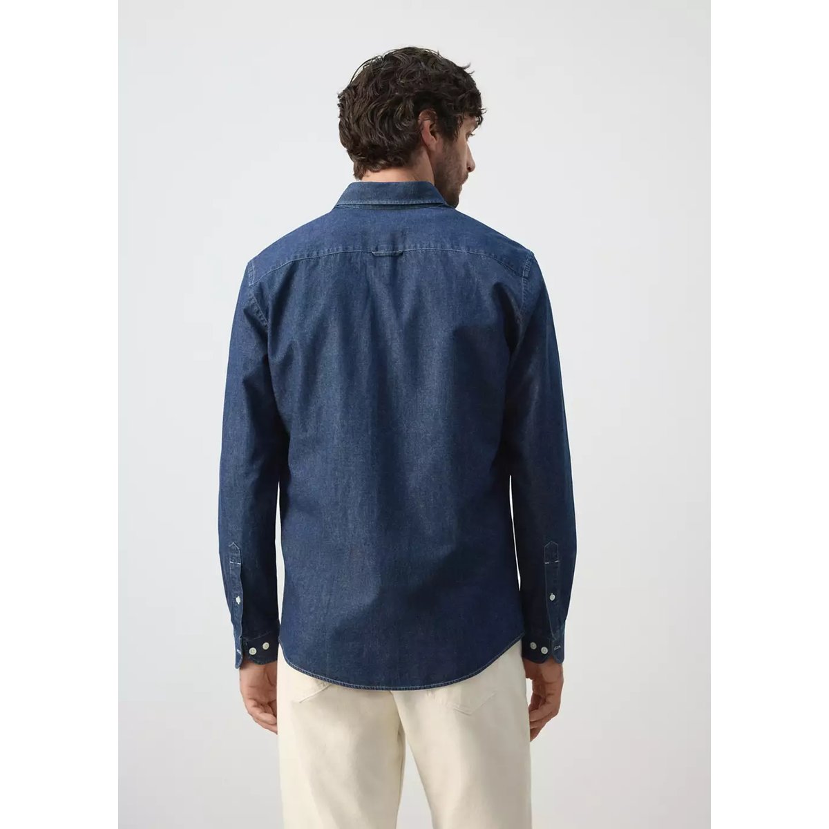 Chemise en jean regular-fit bleu moyen, MANGO MAN