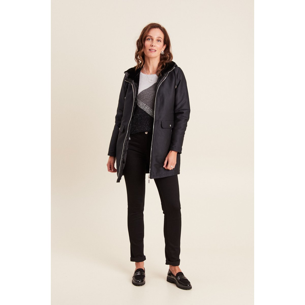 Parka réversible à capuche noir, BREAL