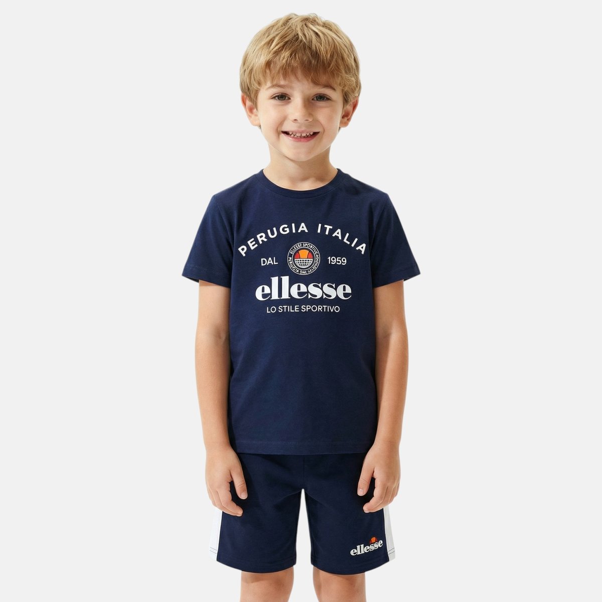 Lot de 2 t-shirts manches courtes et short BLOCK PARTY bleu marine, ELLESSE