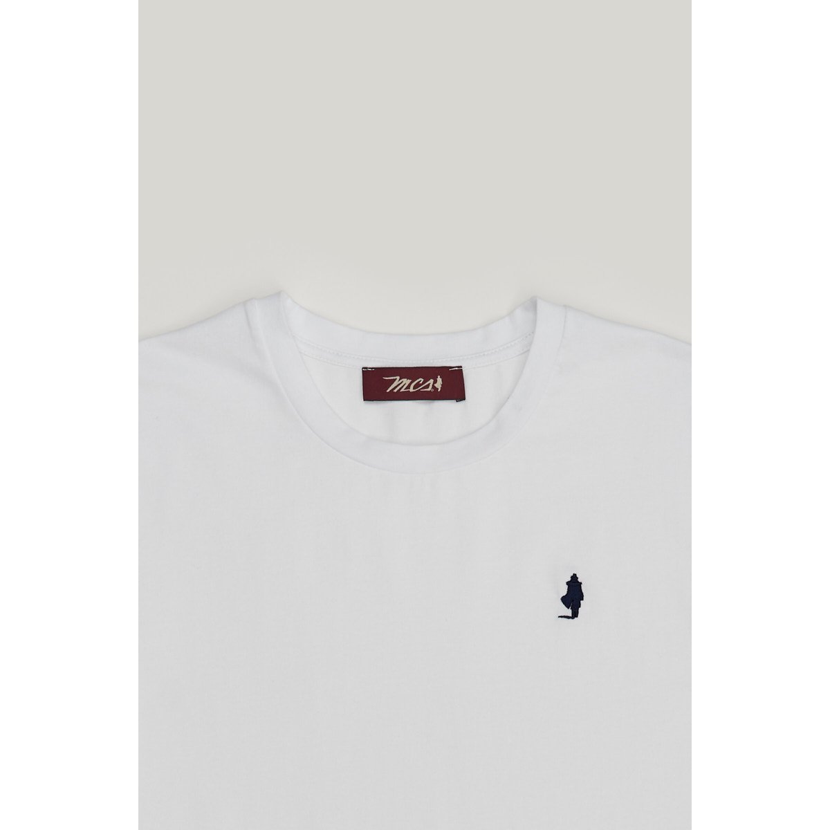 T-shirt basic uni col rond blanc, MCS