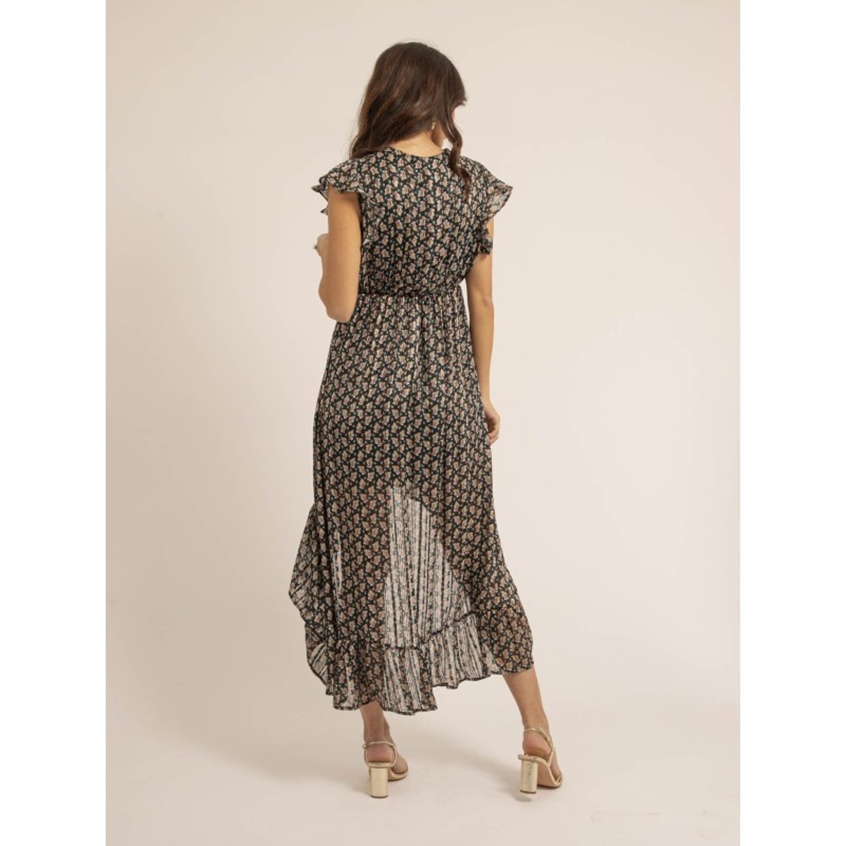 Robe Longue Motifs Igalie noir, DONA LISA