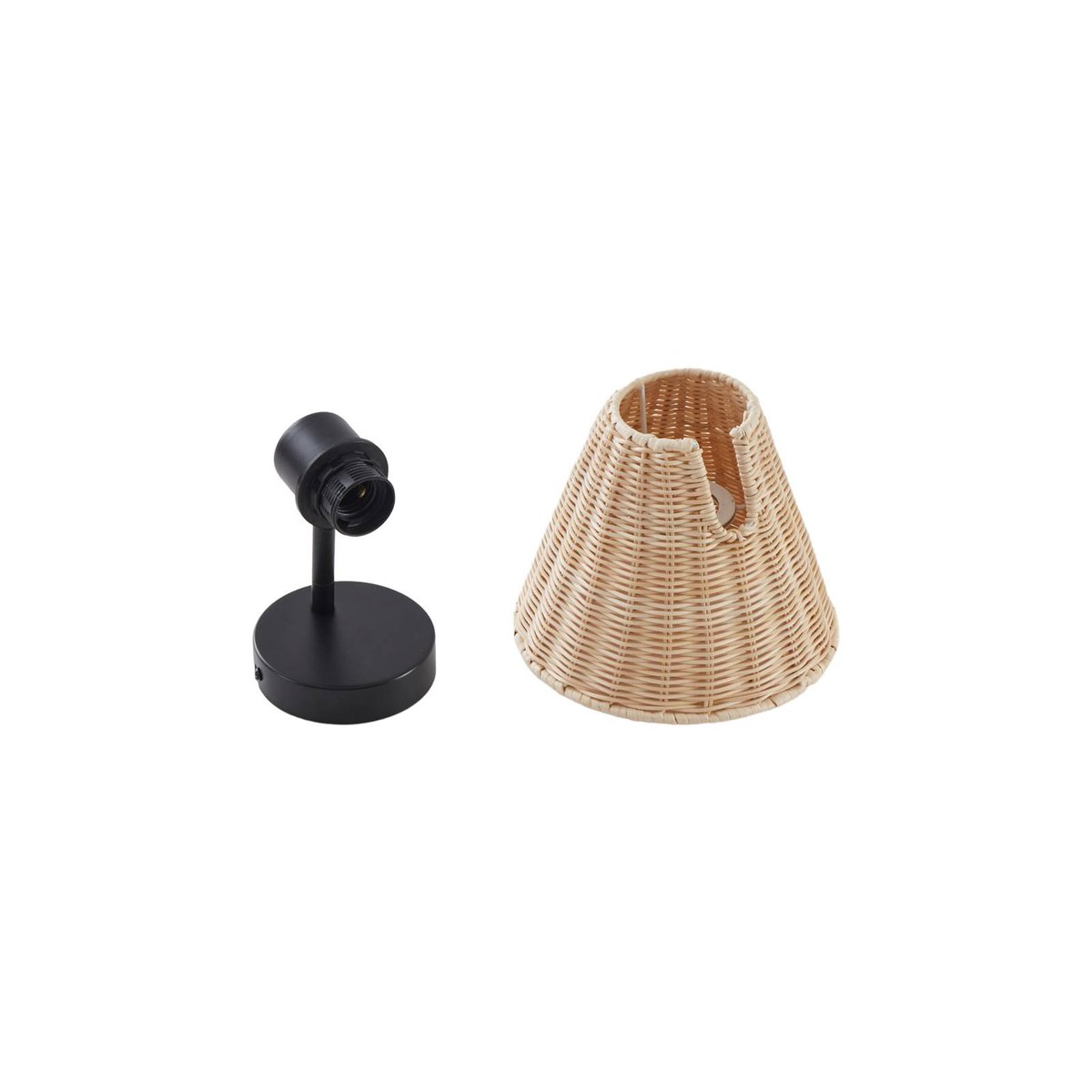 Applique en bois traditionnelle, Zyralia bois clair, noir, LINDBY