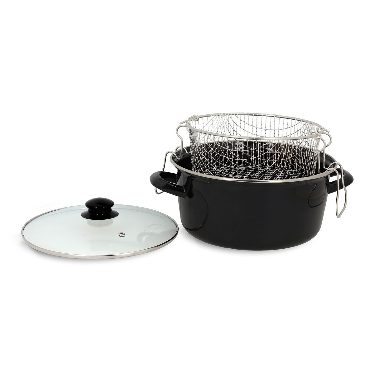 Friteuse en acier émaillé 26cm noir, MENASTYL