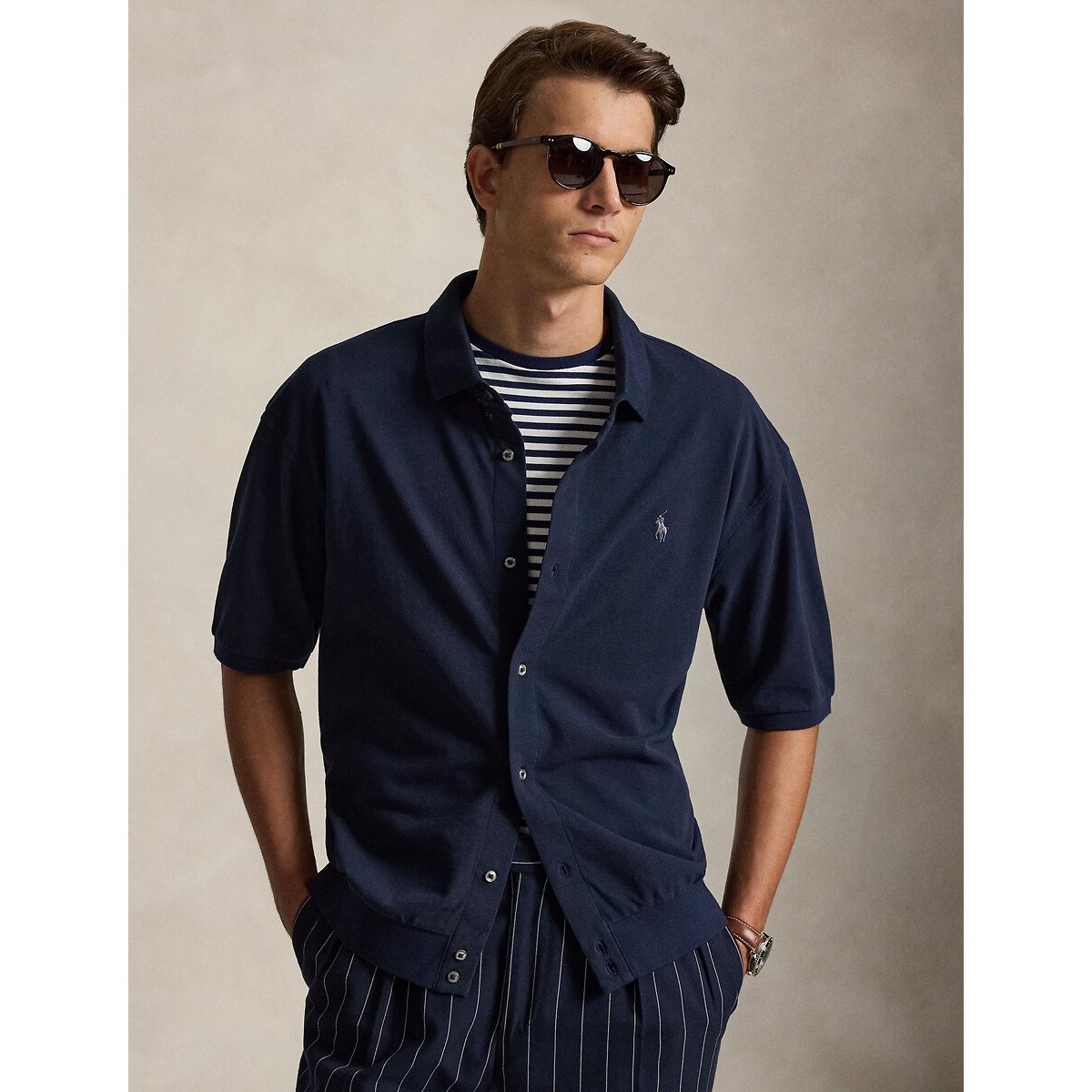 Camisa de manga corta, Classic Fit azul marino, POLO RALPH LAUREN