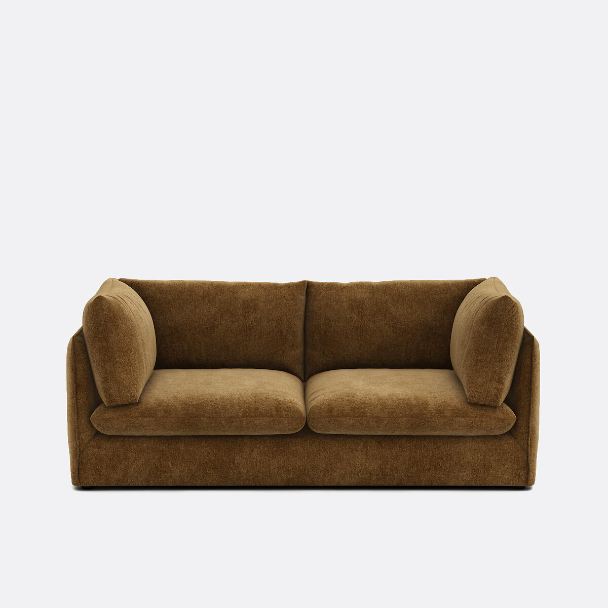 Canapé droit, 3 places, en polyester chiné, MALO  bronze, LA REDOUTE INTERIEURS