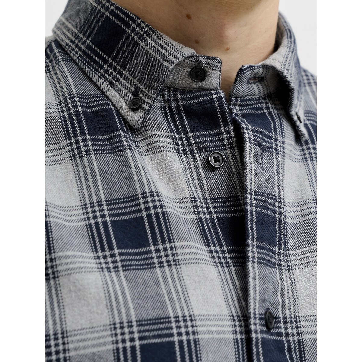 Geruit hemd met lange mouwen geruit marine, JACK & JONES