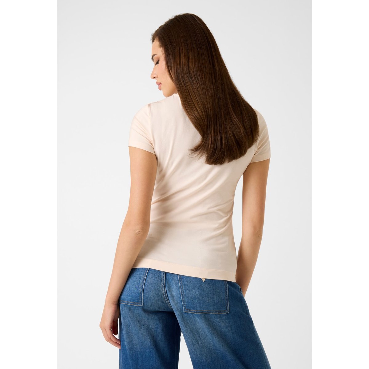 T-Shirt Logo Coupe Slim beige, GUESS