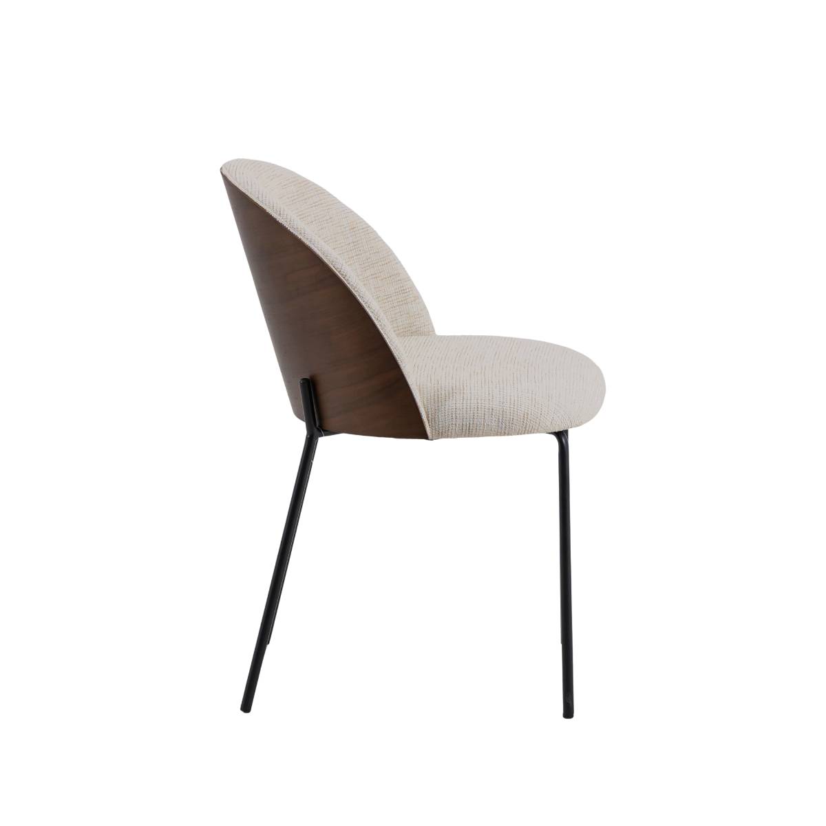 Lot de 2 chaises en tissu et bois NYSSA blanc, MADE IN MEUBLES