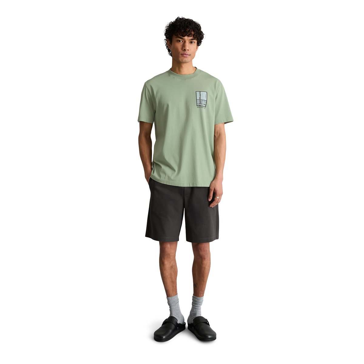 T-shirt relaxed avec un grand imprimé au dos gris, MARC O’POLO DENIM