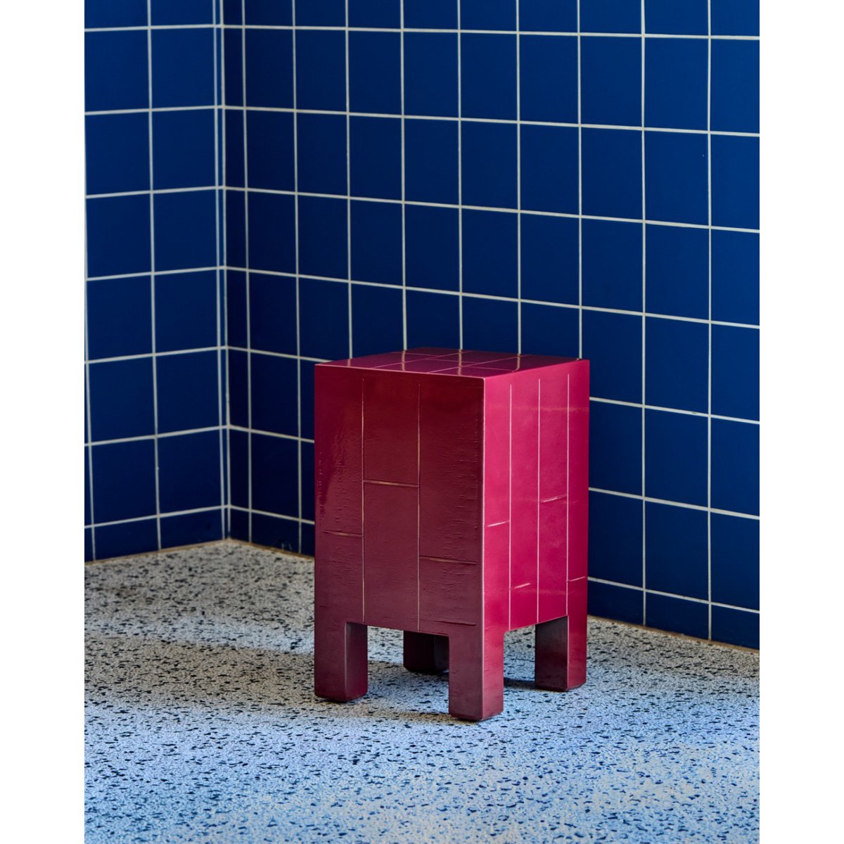 Table d'appoint en bois laqué Brick rouge, HOUSE DOCTOR