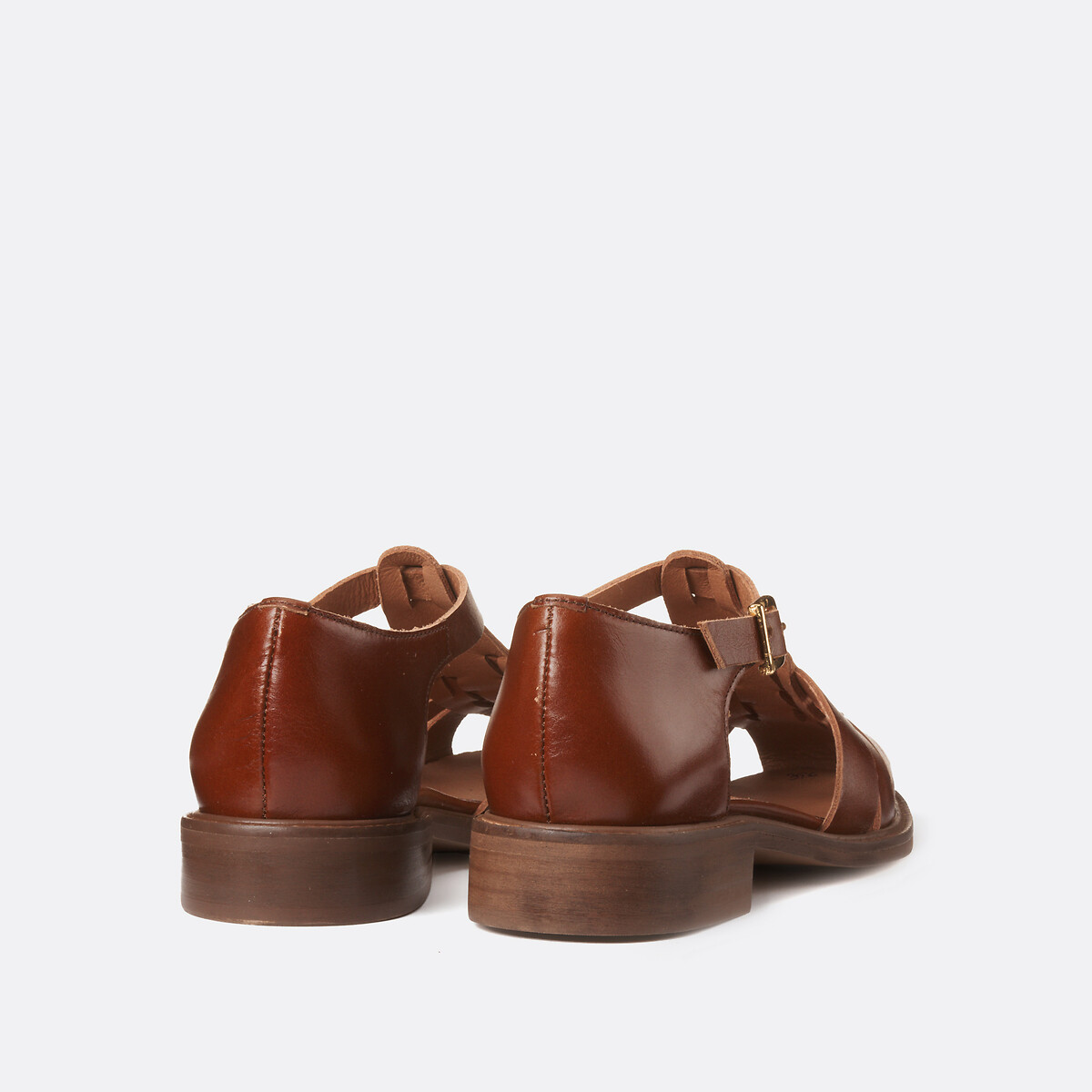 Geschlossene Sandalen aus Leder, Signature SOLENN kamel, LA REDOUTE COLLECTIONS
