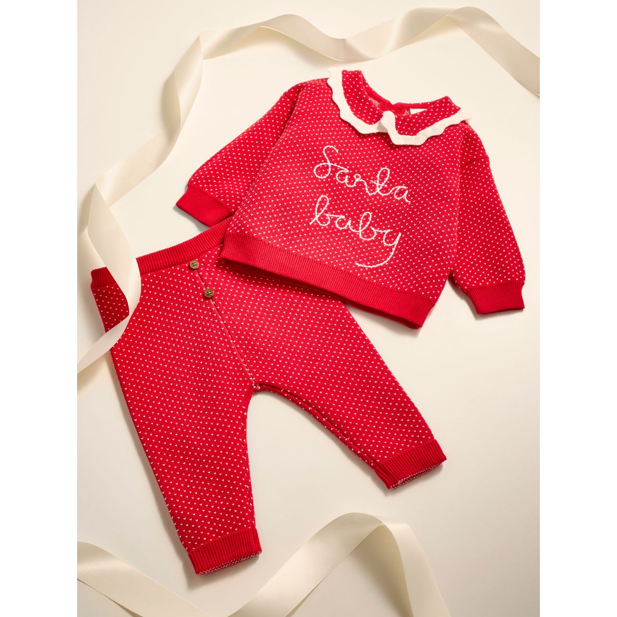 Pull de noël et legging bébé père noël rouge, NEXT