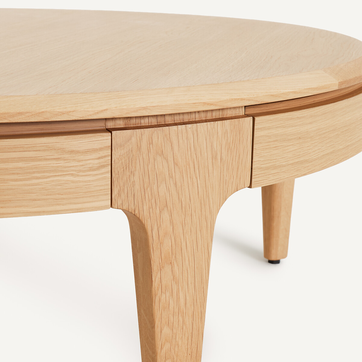 Sanara Solid/Veneer Oak Round Coffee Table with 2 Drawers natural oak, AM.PM