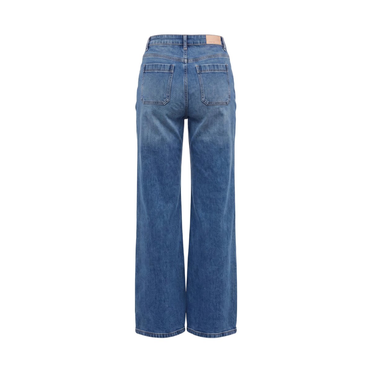Basic-Jeans basique à poches plaquées middle blue denim, ZERO