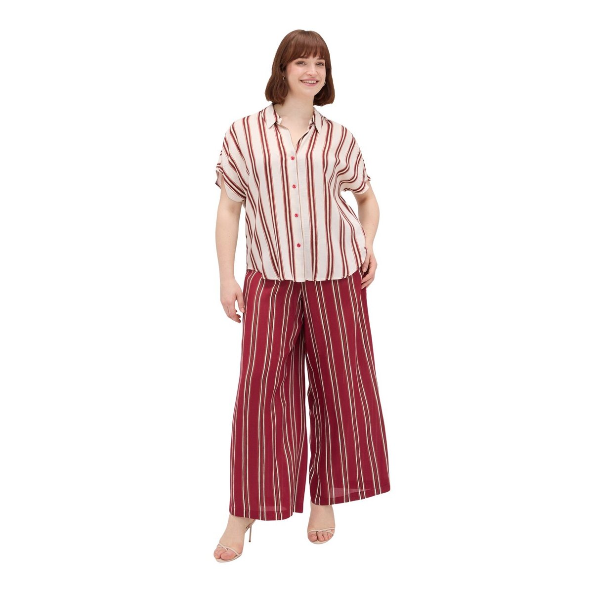 Chemise rayée beige, FIORELLA RUBINO