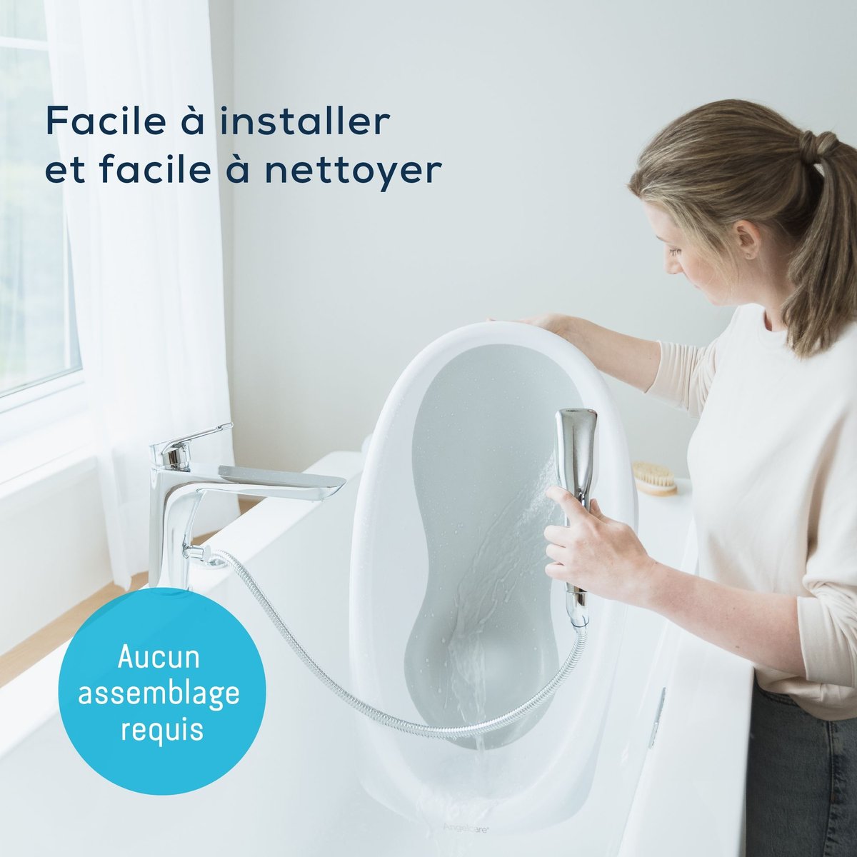 Baignoire bébé évolutive 2 en 1 blanc, gris, ANGELCARE