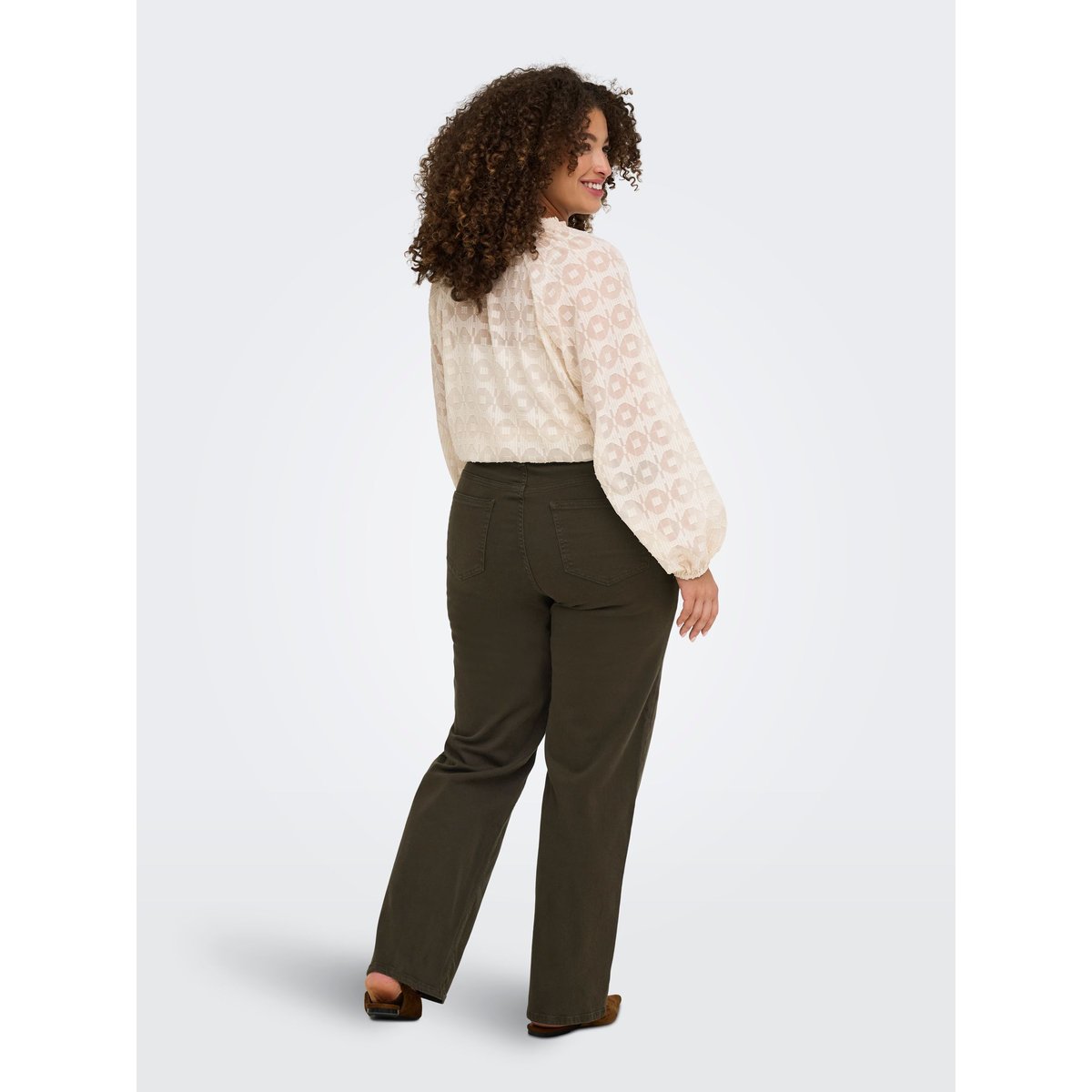 Jean À Jambe Large marron - dark brown denim, ONLY CARMAKOMA