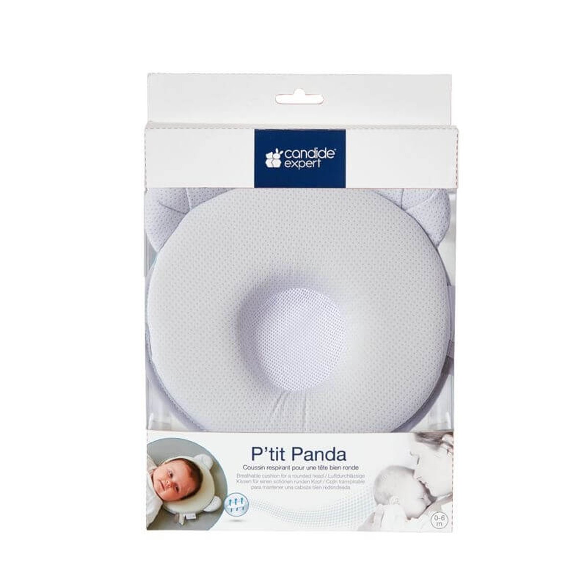 Cale tête bébé P'tit Panda Air+ gris, CANDIDE